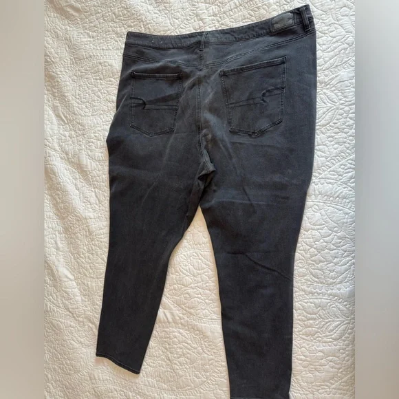 Faded black distressed high waisted skinny jeans plus size 24 - Picture 1 of 2